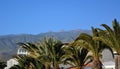 Coastline scene with mountain Teide from southern Tenerife .Canary Islands.Spain. Royalty Free Stock Photo