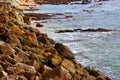 Coastline with the sea entering through the irregular rocks