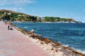 Coastline and sea at Iskele region in Urla, Izmir, Turkey Royalty Free Stock Photo