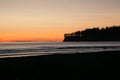 Coastline Silhouette at Sunset on Makah Reservation Royalty Free Stock Photo