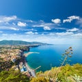 Coastline Sorrento city and Gulf of Naples - popular tourist destination in Italy Royalty Free Stock Photo