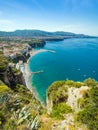 Coastline Sorrento and Gulf of Naples, Italy Royalty Free Stock Photo