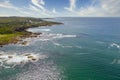 The coastline and Tasman Sea viewed from Birubi Point in regional Australia