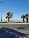 Coastline in Telaviv, Jaffa. Promenade on the road. Royalty Free Stock Photo