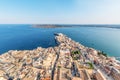 Coastline town Syracuse Sicily and old Ortigia island