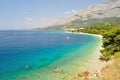 Coastline at Tucepi with Biokovo mountain and adriatic sea Royalty Free Stock Photo