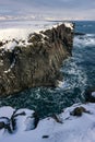 Coastline view in Arnarstapi in Snaefellsnes peninsula (Iceland) Royalty Free Stock Photo