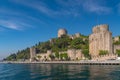 Coastline view of the Bosphorus and Rumeli fortress, Istanbul Turkey Royalty Free Stock Photo