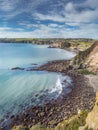 Coastline View of Charlestown Harbour, Carlyon Bay, Cornwall Royalty Free Stock Photo