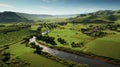 Coastline View Of Farm Land In South Africa With Village And Commercial Farms
