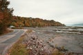 Coasts of the St. Lawrence River on ÃÅ½le aux Coudres in the fall Royalty Free Stock Photo