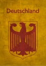 with coat of arm the major german symbol, and minimalist country map vibrant color and modern design with vintage style. poster