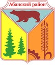 Coat of arms of the Aban district. Krasnoyarsk region. Russia