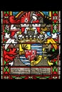 Coat Of Arms Of Ban Khuen Hedervary, Stained Glass In Zagreb Cathedral