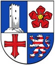 Coat of arms of the Bergstrasse district. Germany.