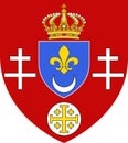 Coat of arms of Calais in Pas-de-Calais of Hauts-de-France is a Region of France