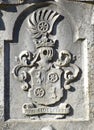 Coat of Arms Carved into Headstone in Charleston South Carolina Magnolia Cemetery