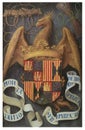 Coat of arms of the Catholic Monarchs at The Isabella Breviary