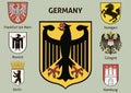Coat of arms. Cities in Germany Royalty Free Stock Photo