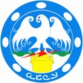 Coat of arms of the city of Aksu. Kazakhstan