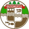 Coat of arms of the city of Belomorsk. Republic of Karelia. Russia