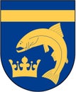Coat of arms of the city of Gulspang. Sweden.