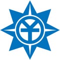 Coat of arms of the city of Okayama. Okayama Prefecture. Japan