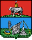 Coat of arms of the city of Okhansk in 1783. Perm Territory. Russia.