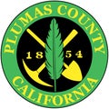 Coat of arms of the city of Plumas. State California. USA Royalty Free Stock Photo