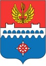 Coat of arms of the city of Sosnovy Bor. Leningrad region. Russia