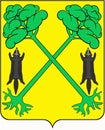 Coat of arms of the city of Tyukalinsk. Omsk region. Russia