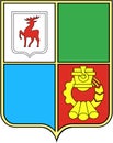 Coat of arms of the city of Vyksa. Nizhny Novgorod region. Russia