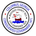 Coat of arms of Columbus city in Georgia, USA Royalty Free Stock Photo