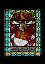 Coat of arms of the Counts of Eltz, stained glass in Zagreb cathedral Royalty Free Stock Photo