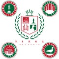 Coat of arms and emblems with landmarks Varna Bulgar