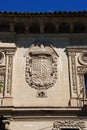 Coat of arms on the front town hall along the Cardenal Benavides street, Baeza, Spain.
