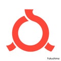 Coat of Arms of Fukushima is a Japan prefecture. Vector emblem