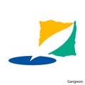 Coat of Arms of Gangwon is a South Korea region. Vector emblem