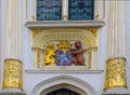 Coat of arms sculpture with lion and bear in Bruges Royalty Free Stock Photo