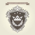 Coat of arms - heraldry, shield and crown Royalty Free Stock Photo