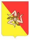 Coat of Arms of the Italian Region of Sicily Royalty Free Stock Photo
