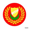 Coat of Arms of Kedah is a Malaysian region. Vector emblem