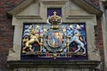 The coat of arms of King Charles I at King`s Manor, York