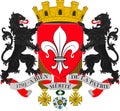 Coat of arms of Lille in Nord of Hauts-de-France is a Region of France
