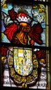 Coat of Arms and Medieval Helmet - Stained Glass