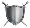 Coat of arms medieval knight shield and crossed Royalty Free Stock Photo