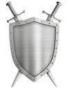 Coat of arms medieval knight shield and crossed