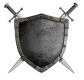 Coat of arms medieval knight shield and sword Royalty Free Stock Photo