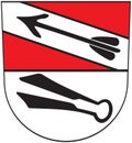 Coat of arms of the municipality of Pfaffenhofen an der Glonn. Germany.