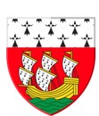 Coat of arms of Nantes in Pays de la Loire is a Region of France